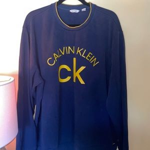 Calvin Klein Oversized Sweater. Navy Blue/Yellow.